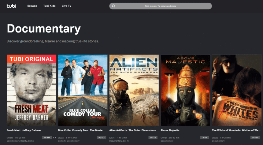 Movie and Docudrama Streaming Sites