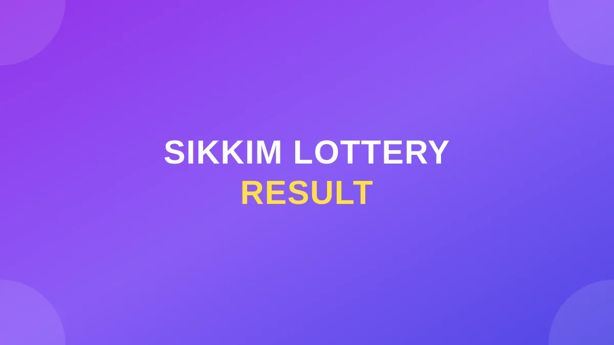 Sikkim State Lottery Today Result 4 PM