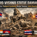 Lord Vishnu statue damage