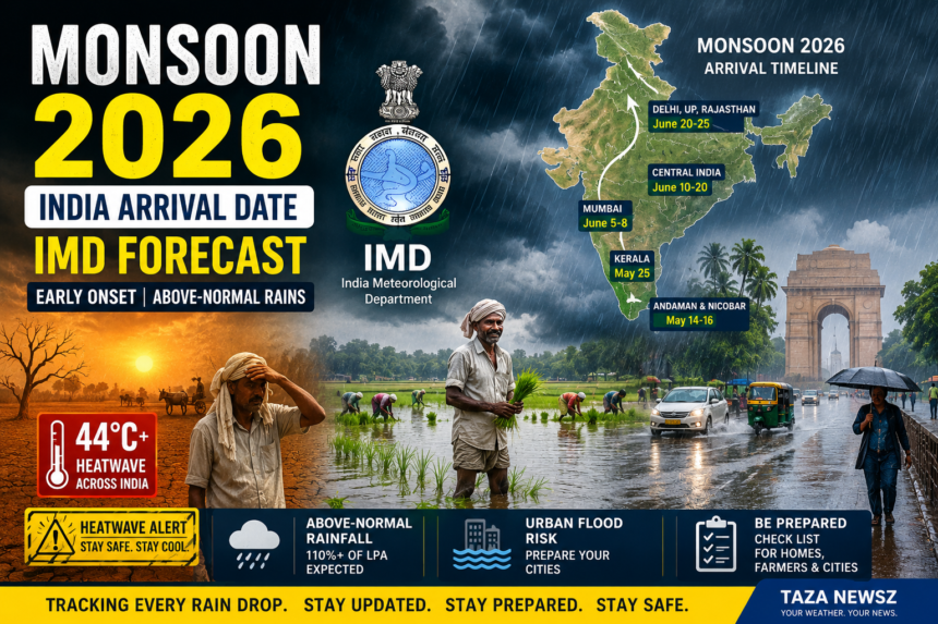 Monsoon 2026 India Arrival Date IMD Forecast